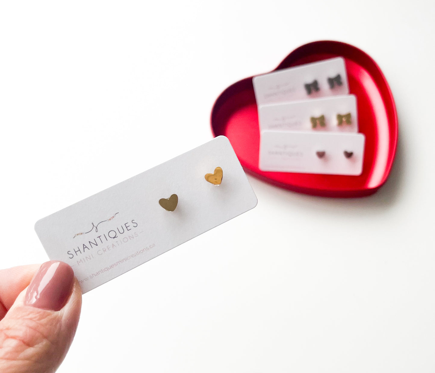 Earrings - 14K Gold Plated / Stainless Steel Hearts & Bows