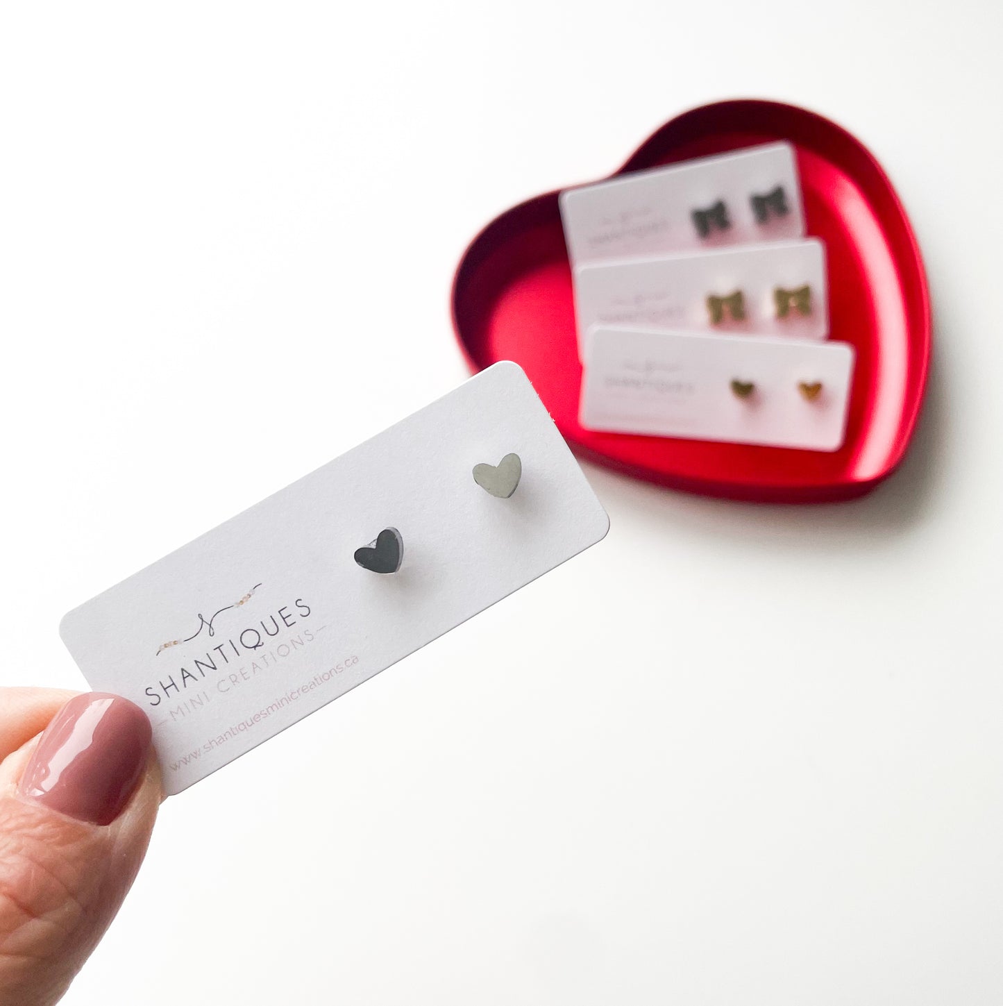 Earrings - 14K Gold Plated / Stainless Steel Hearts & Bows