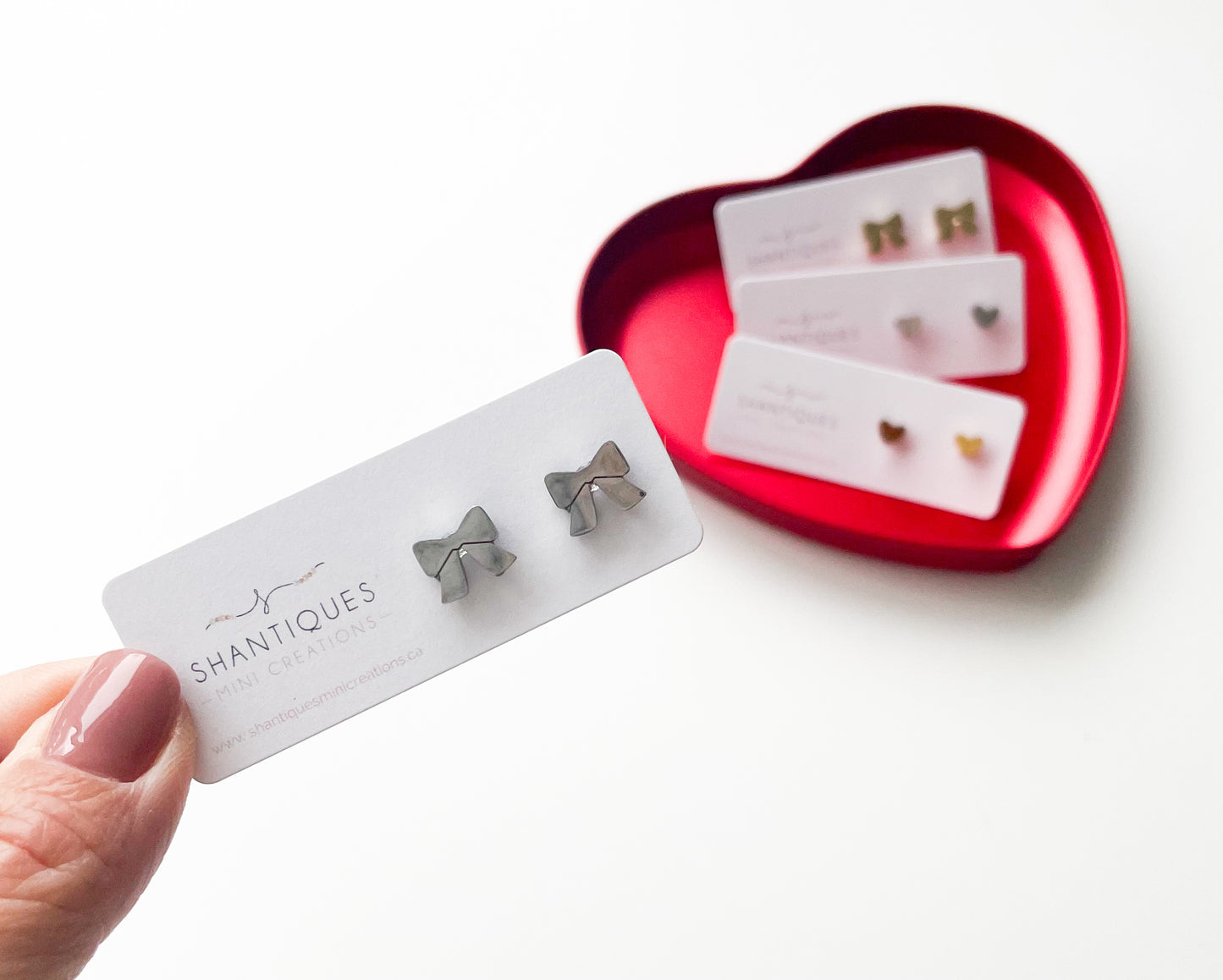 Earrings - 14K Gold Plated / Stainless Steel Hearts & Bows