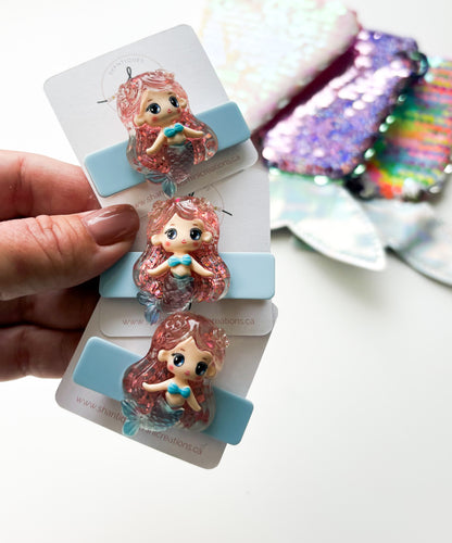 Alligator Bar Clips - Glitter Mermaid