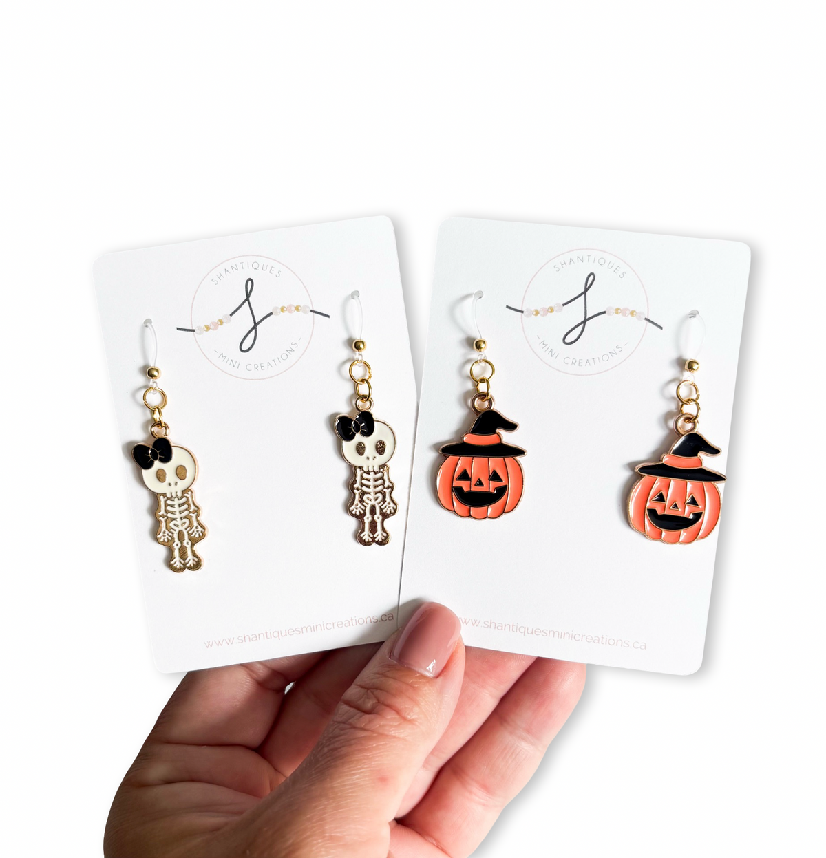 Dangle Earrings - Girlie Skeletons & Jack O' Lanterns