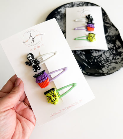Trio Snap Clip Sets - Halloween Monsters