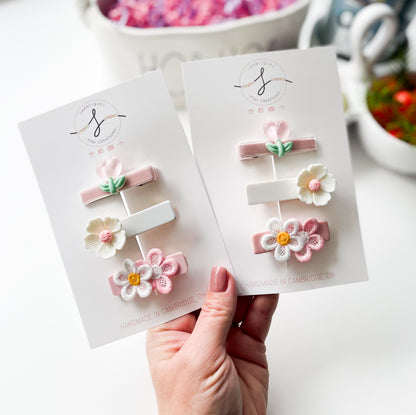 Trio Alligator Clip Sets - Spring Flowers