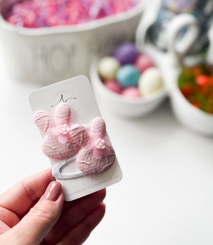 Snap Clip Sets - Fabric Bunnies