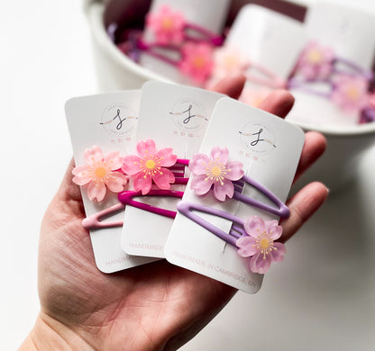 Snap Clip Sets - Glitter Flowers