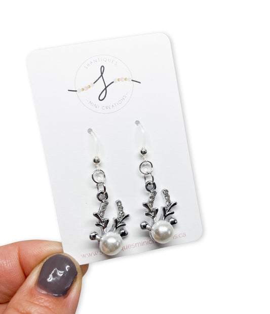 Glitter Reindeer - Dangle Earrings