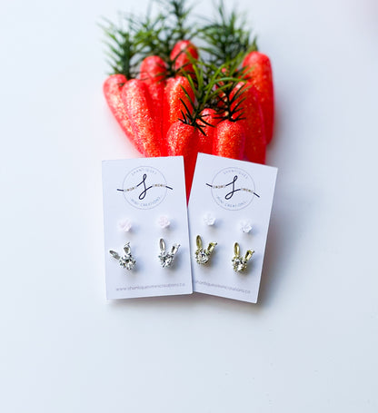 Duo Earrings - Diamond Easter Bunny