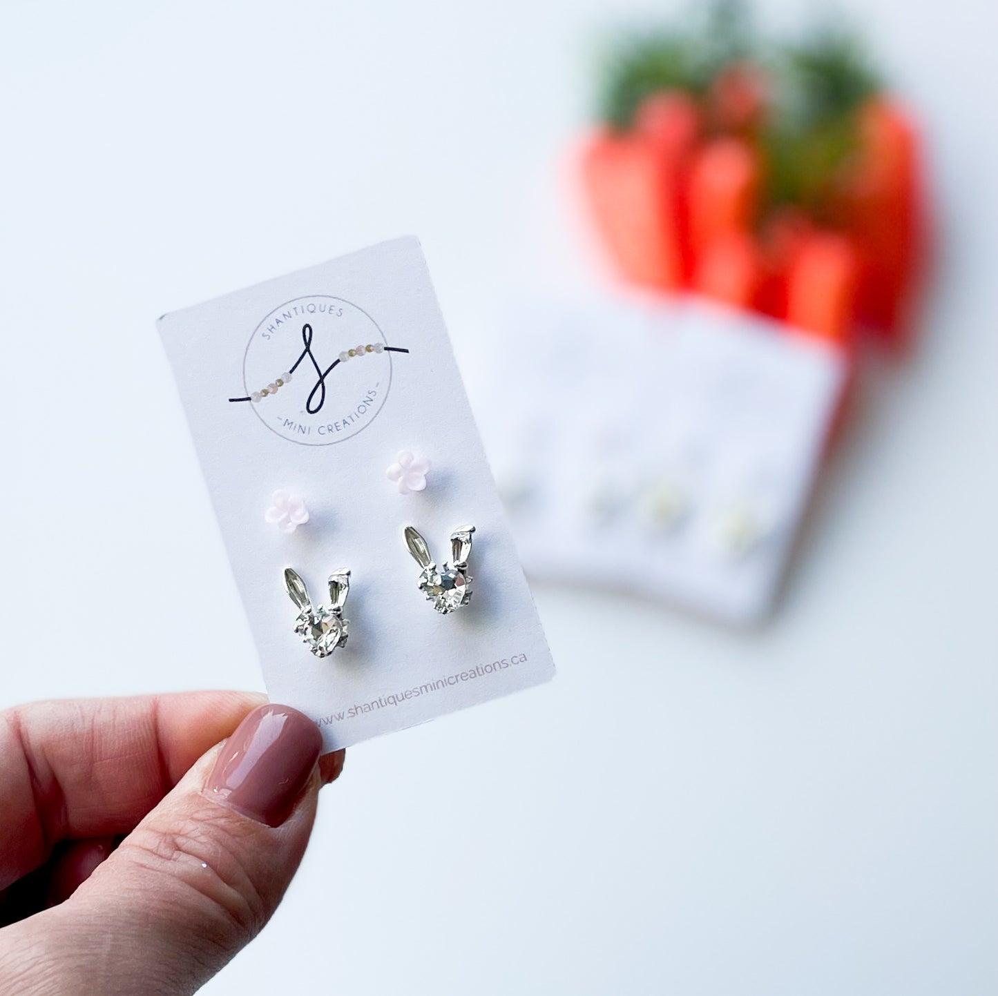 Duo Earrings - Diamond Easter Bunny