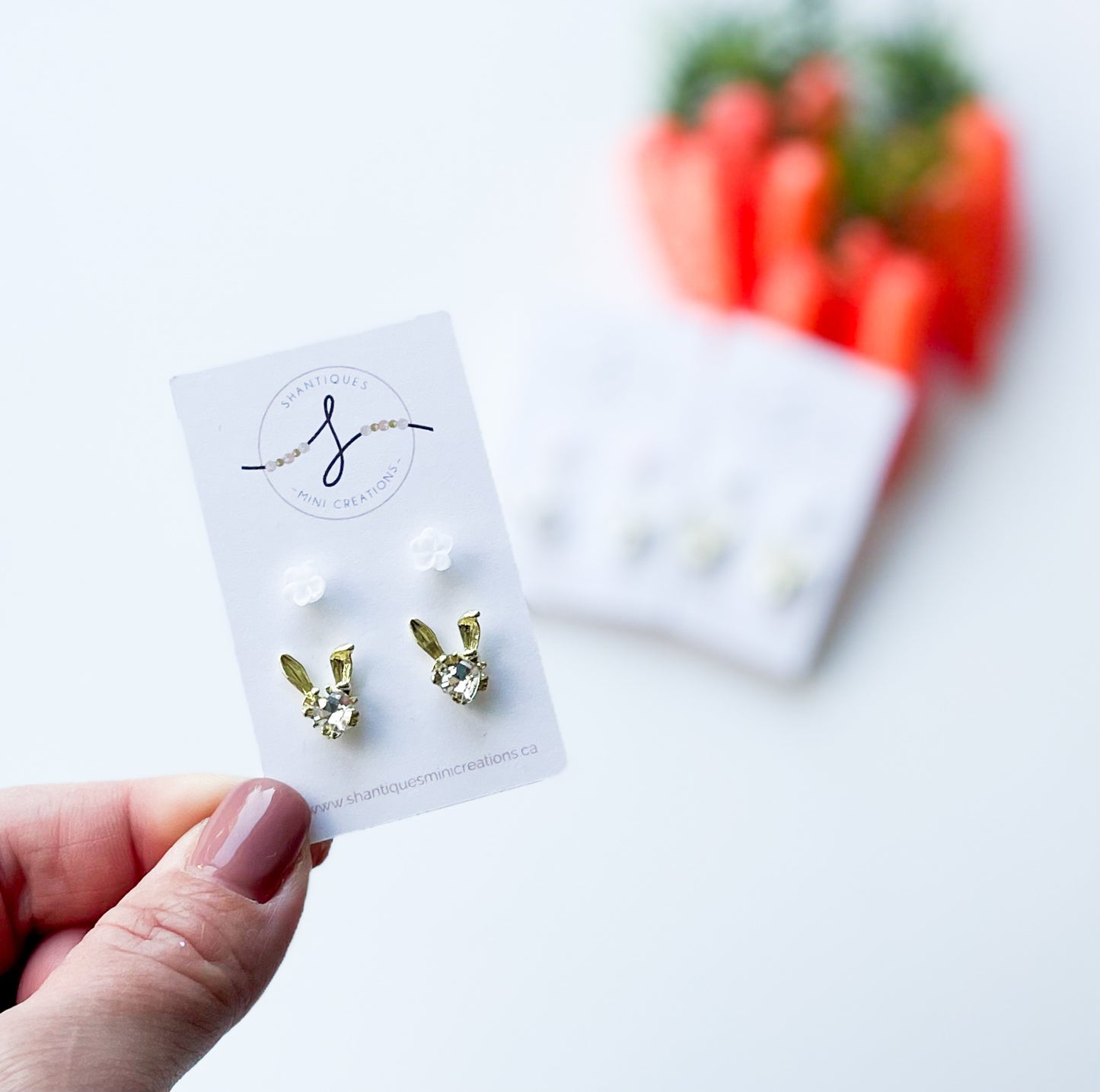 Duo Earrings - Diamond Easter Bunny