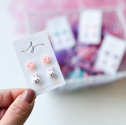 Duo Earrings - Easter Bunny