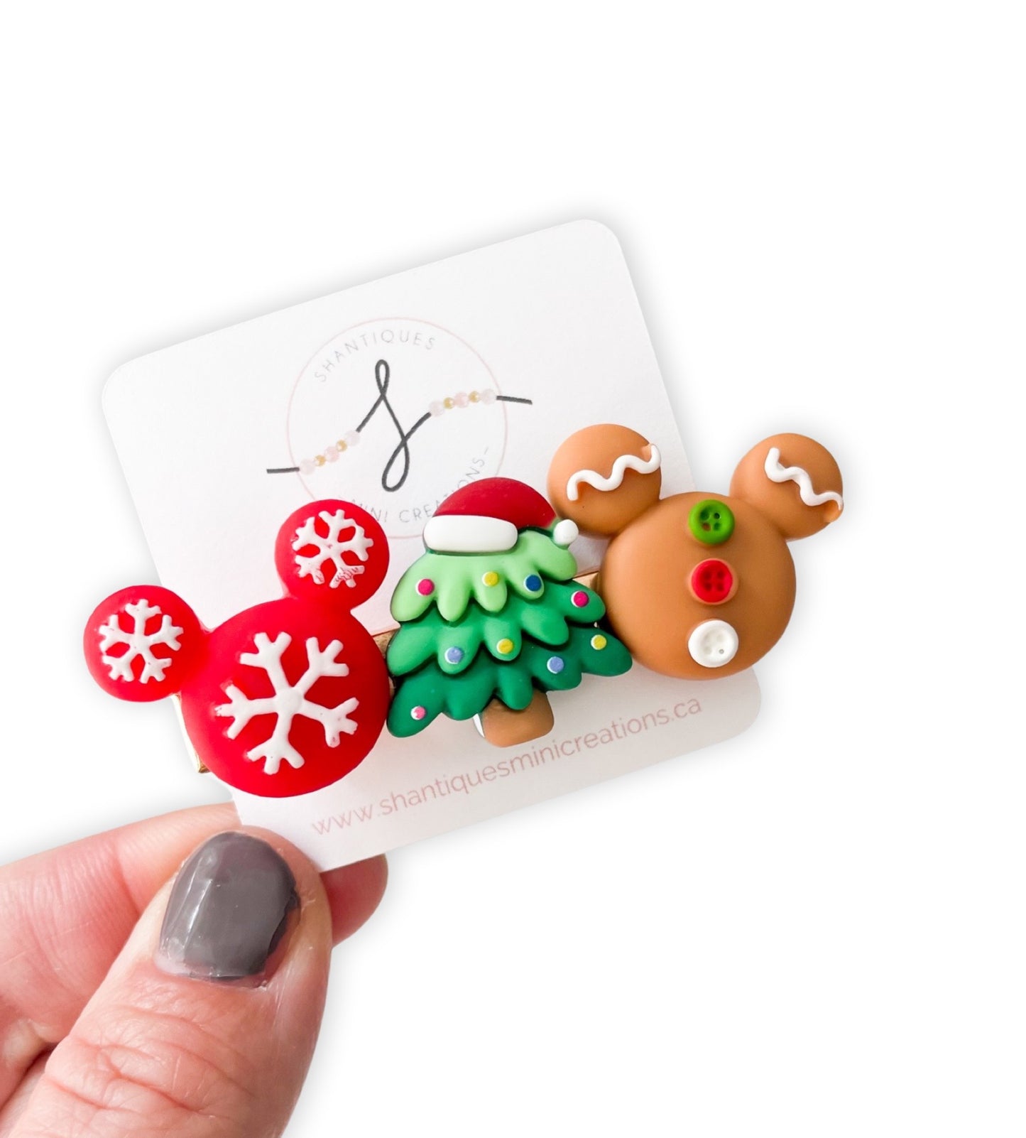 Gingerbread Mouse - Alligator Bar Clips