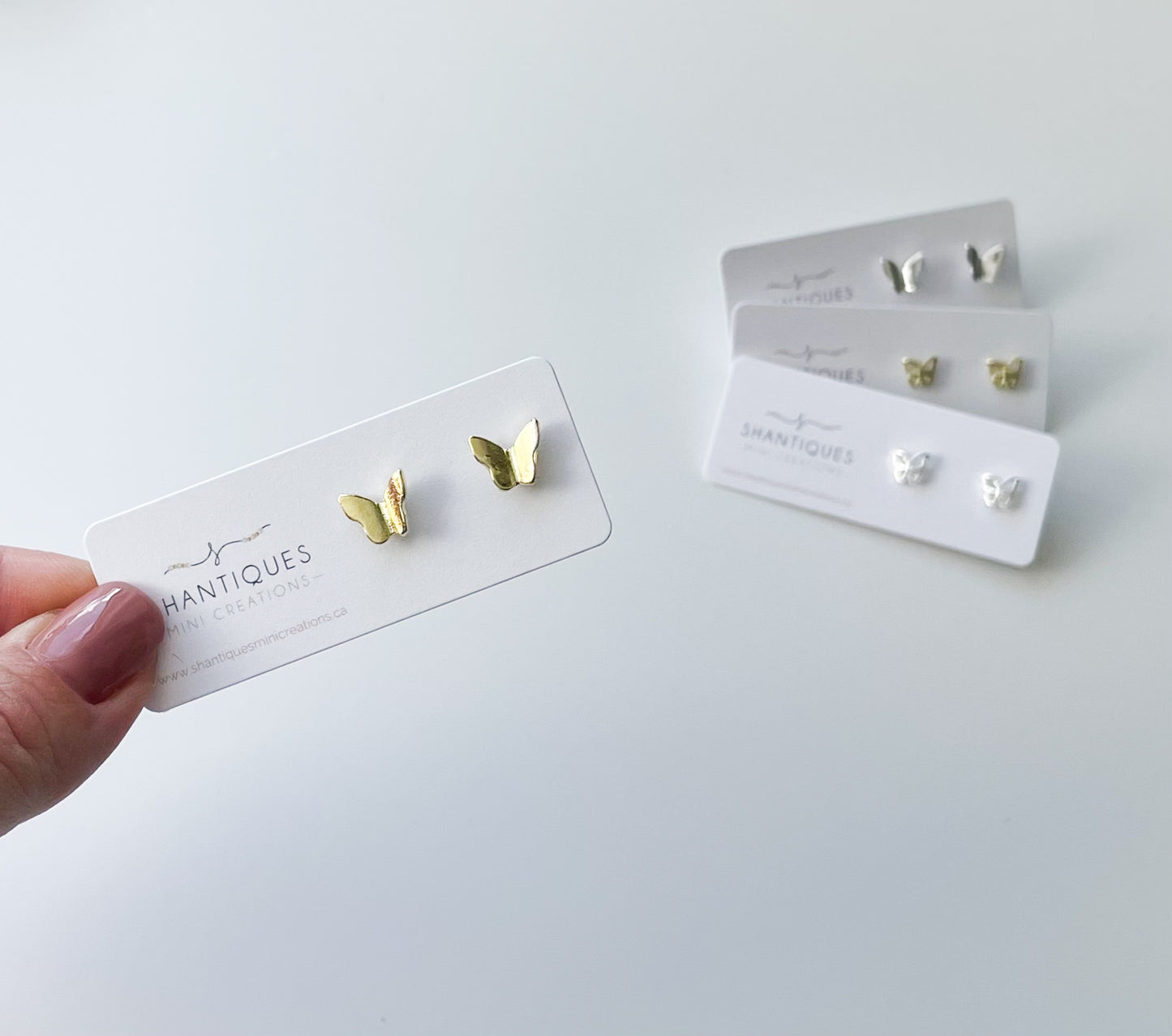 Earrings - Micro Metallic Butterflies
