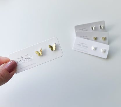 Earrings - Micro Metallic Butterflies