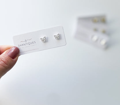 Earrings - Micro Metallic Butterflies