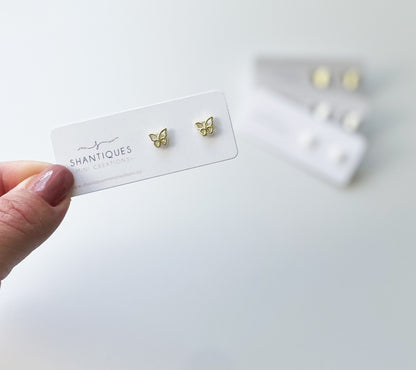 Earrings - Micro Metallic Butterflies