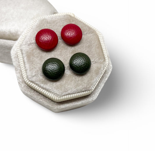 Leather Rounds - Earrings