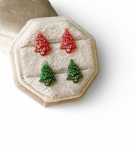 Metallic Holiday Trees - Earrings