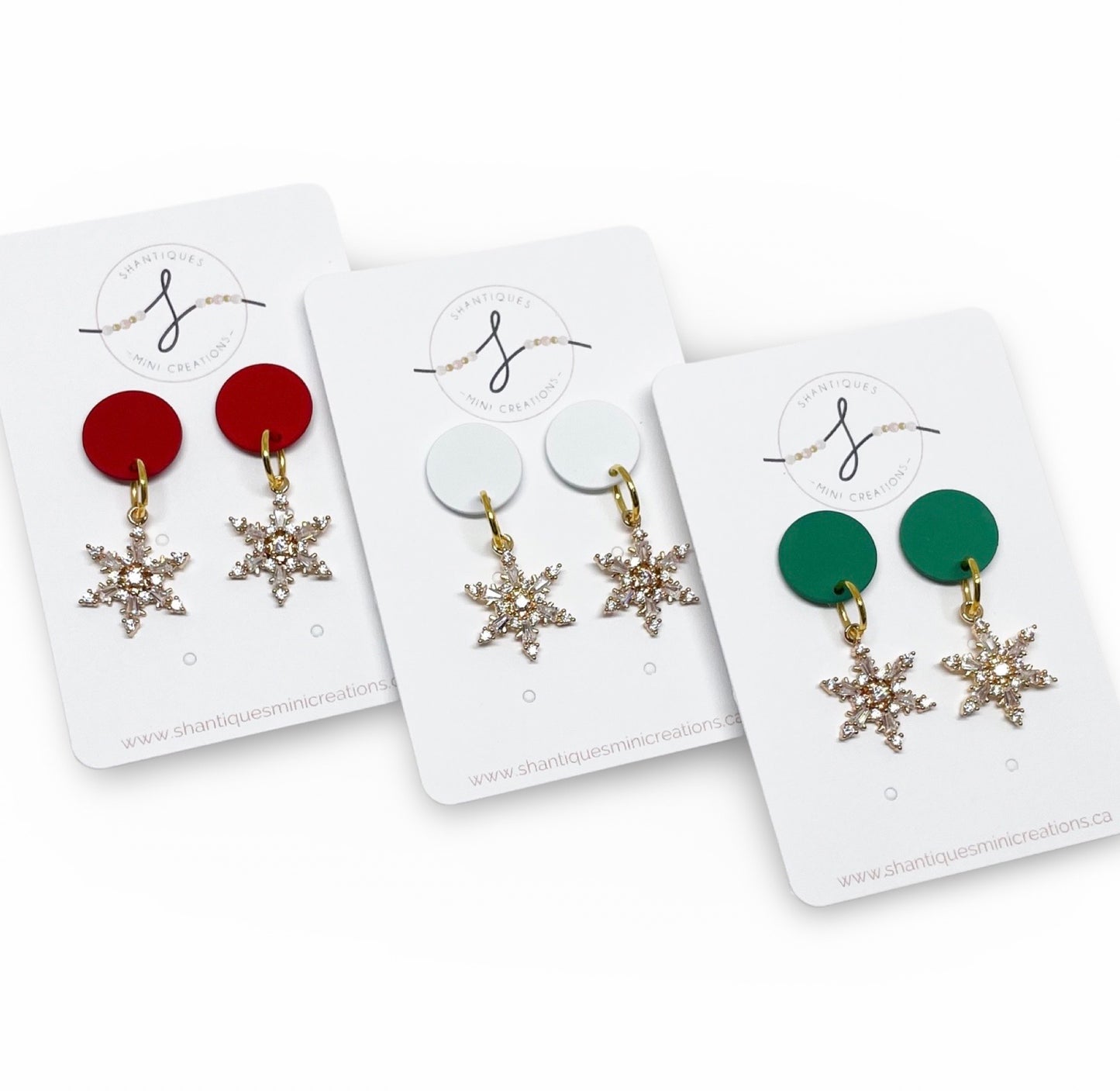 Gold Snowflake - Dangle Earrings