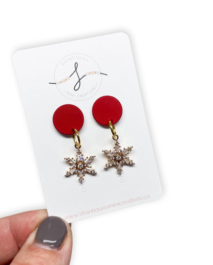 Gold Snowflake - Dangle Earrings