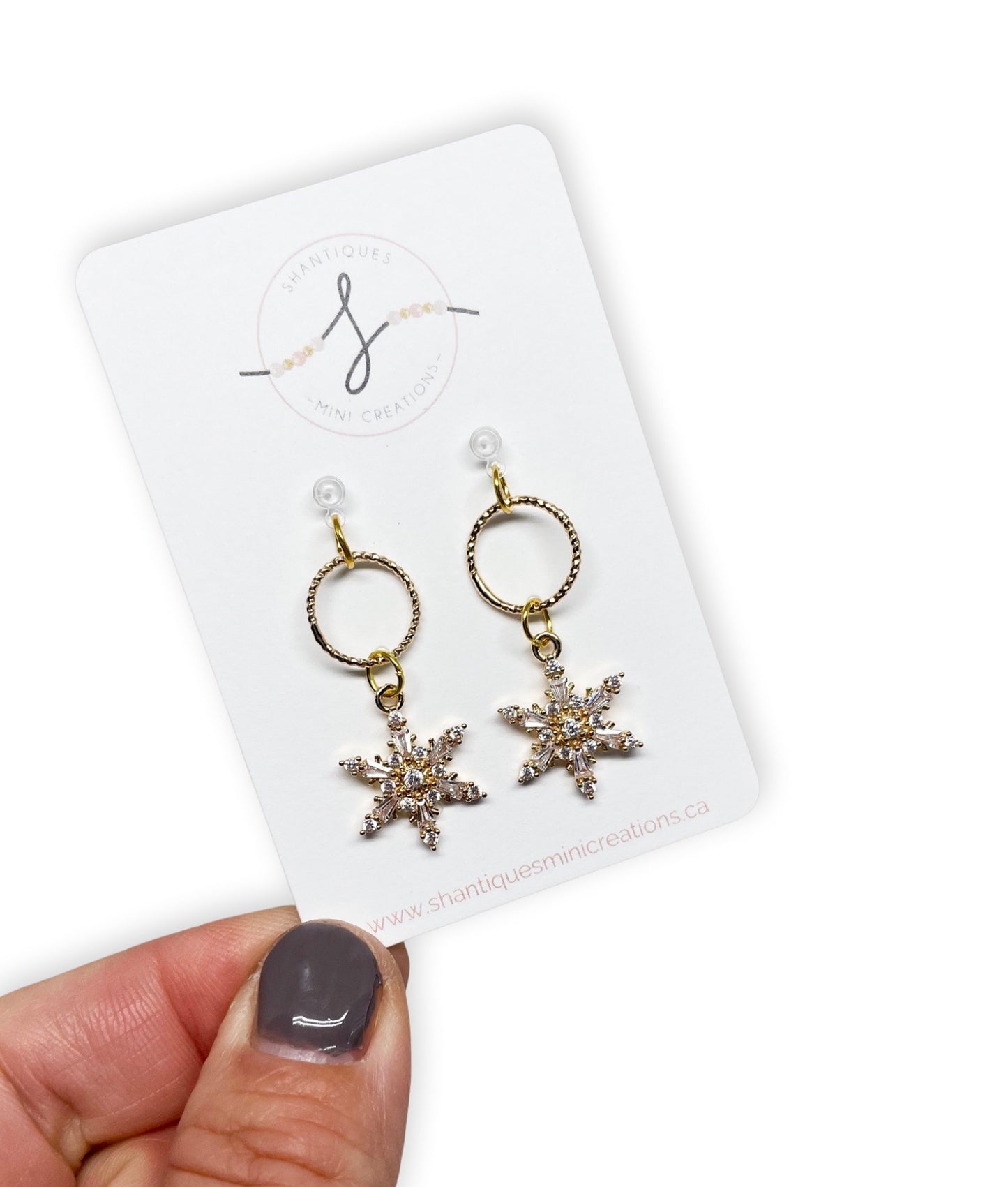 Gold Snowflake - Dangle Earrings