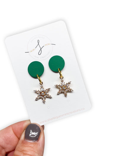 Gold Snowflake - Dangle Earrings