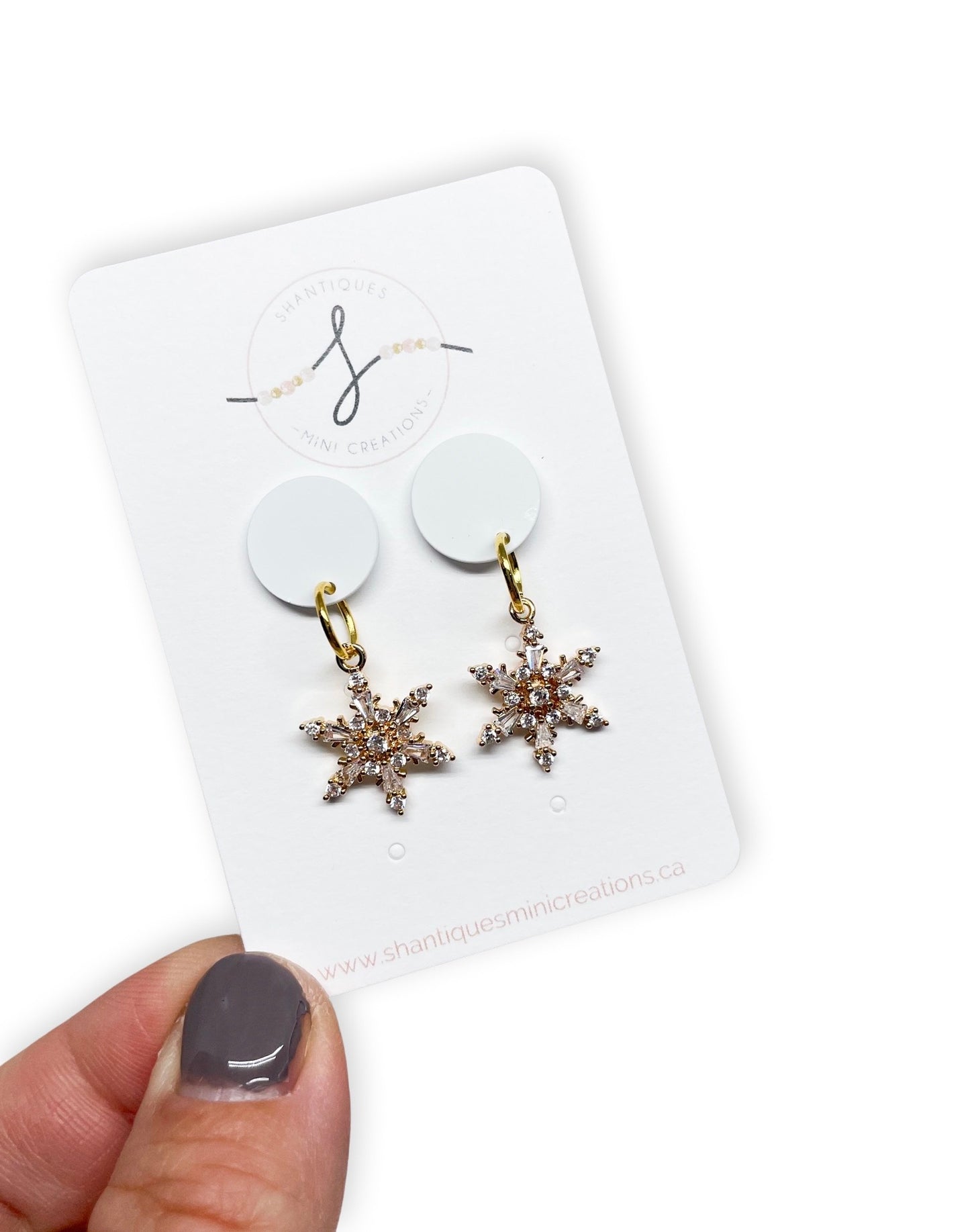 Gold Snowflake - Dangle Earrings