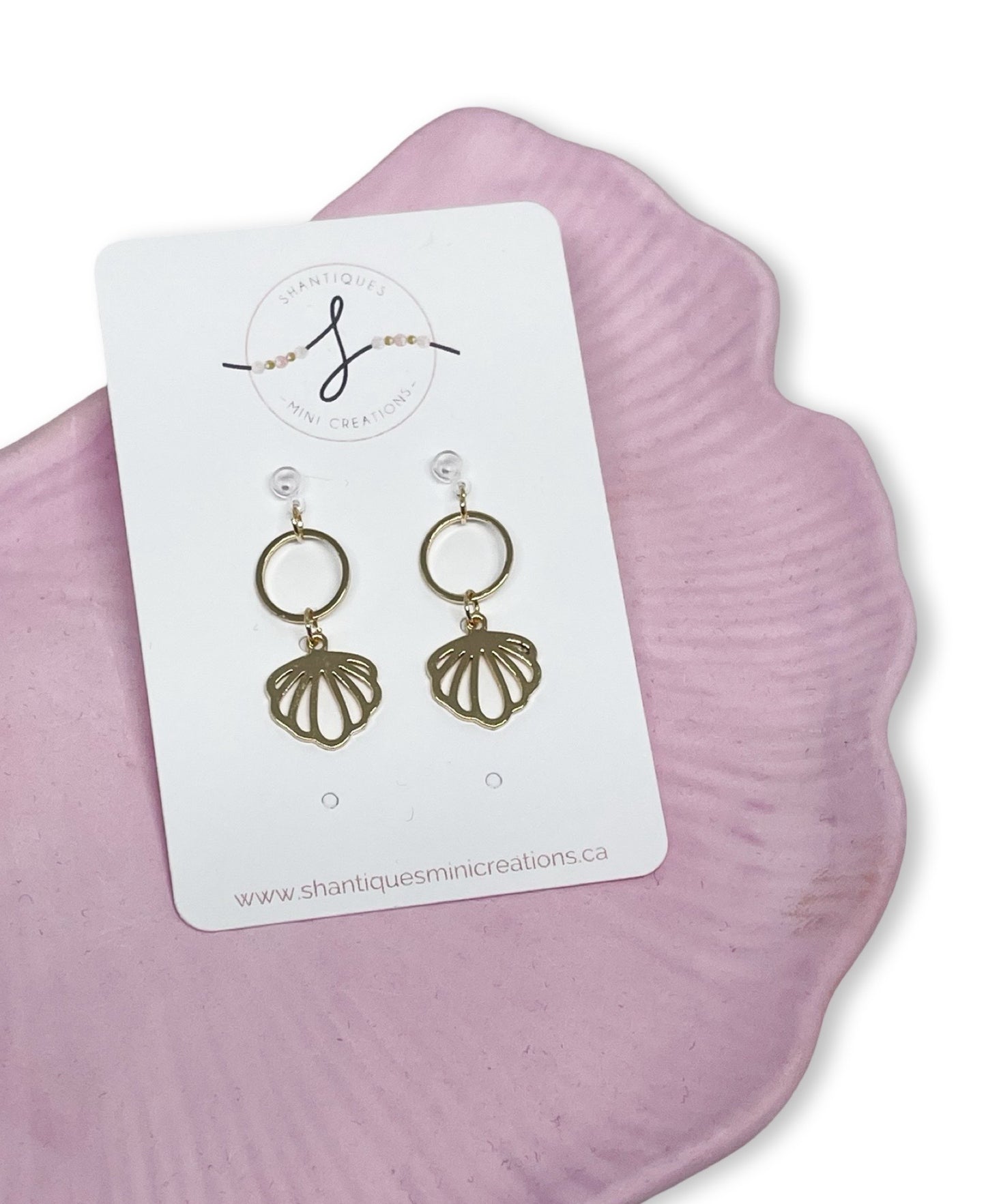 14K Gold Plated Seashells - Dangle Earrings