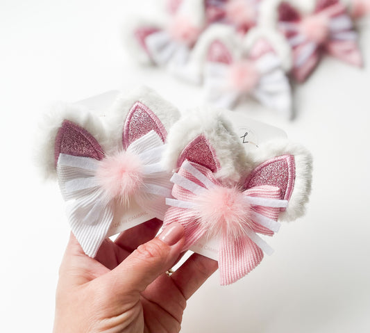 Non Slip Clip Bows - Kitty