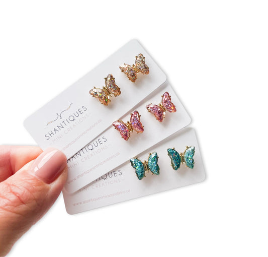 Earrings - Glitter Butterflies