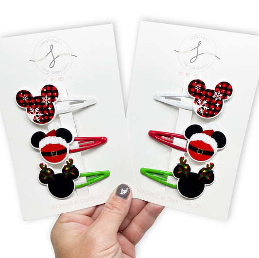 Christmas Mouse - Trio Snap Clip Sets