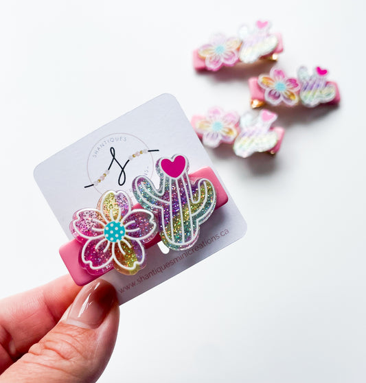 Alligator Bar Clips - Rainbow Glitter Fun