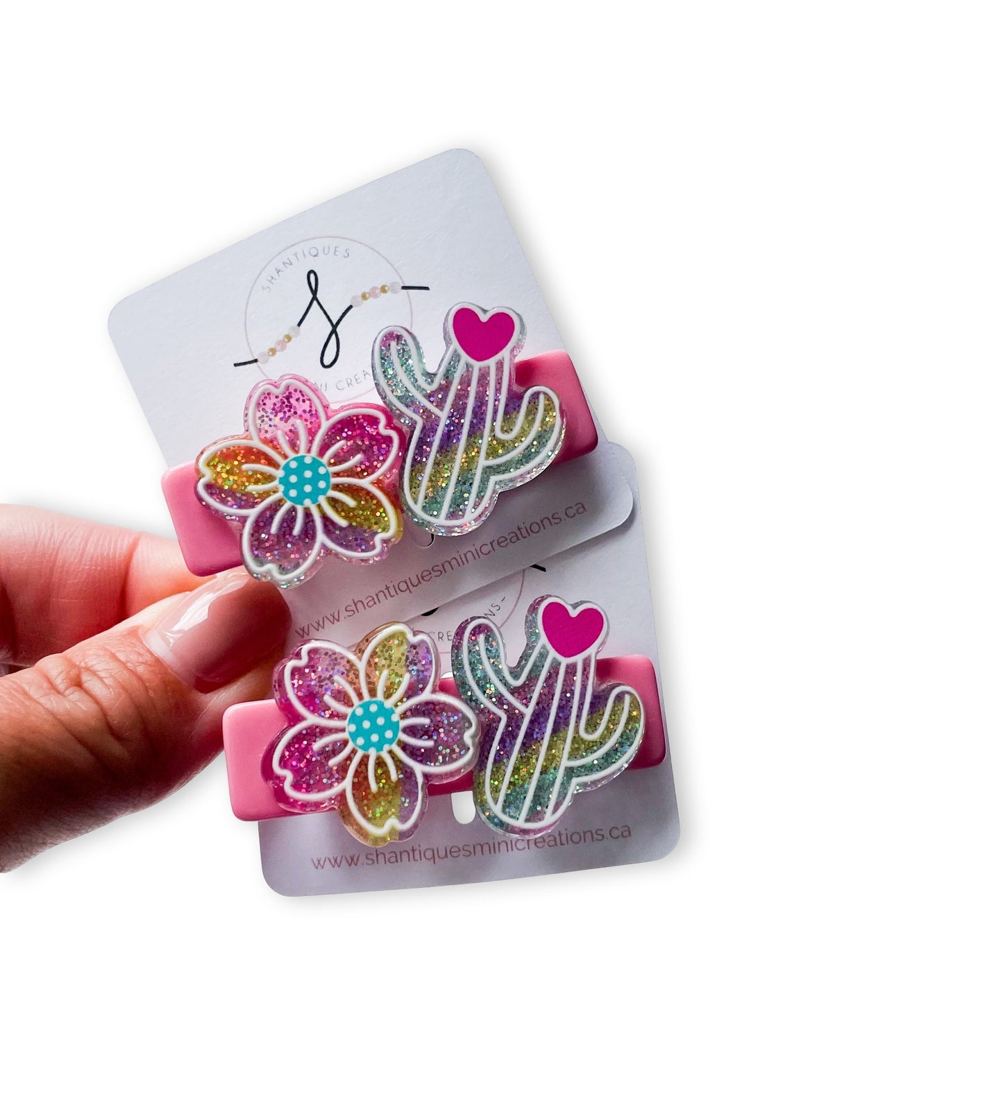 Alligator Bar Clips - Rainbow Glitter Fun