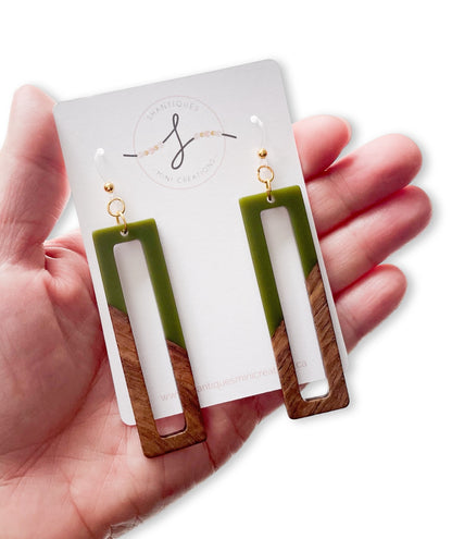 Wood Grain - Dangle Earrings