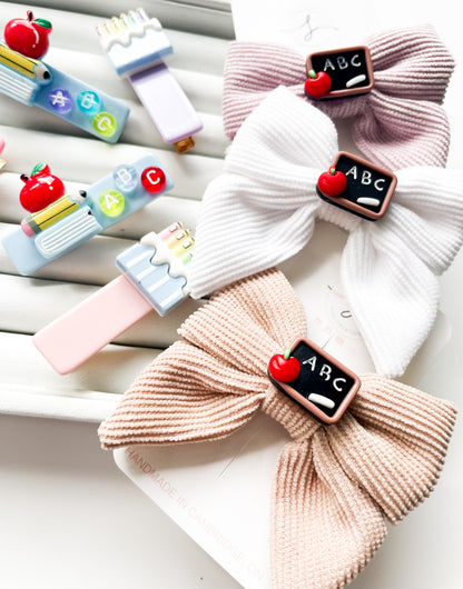 Non Slip Clip Bows - School