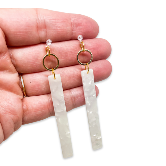 Long Resin Bars - Dangle Earrings