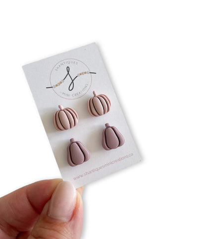 Polymer Clay Pumpkins - Duo Earrings