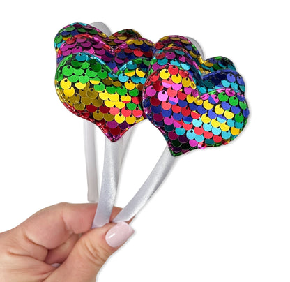 Sequin Layered Hearts - Headbands