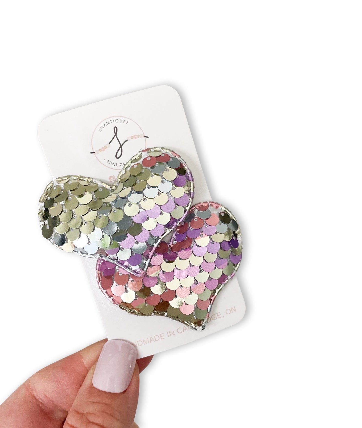 Sequin Hearts - Snap Clip Sets