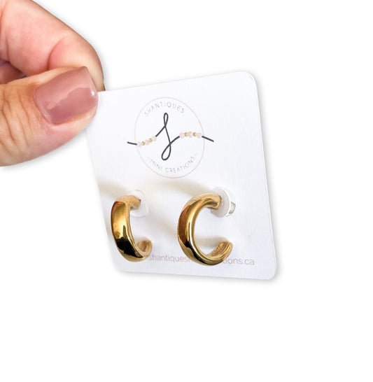 Dangle Earrings - 14K Gold Plated Hoops