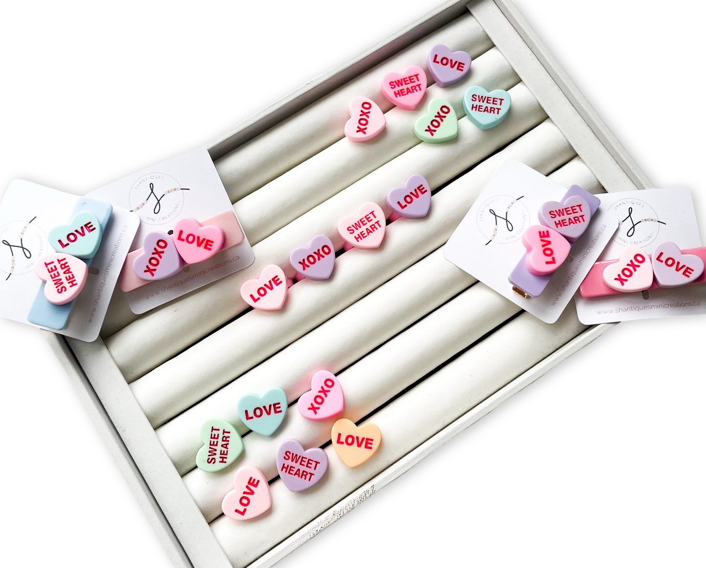 Alligator Bar Clips - Conversation Hearts
