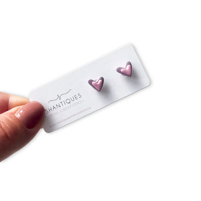 Earrings - Polymer Clay Hearts & Rainbows