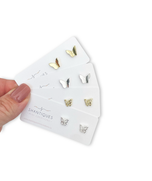 Earrings - Micro Metallic Butterflies